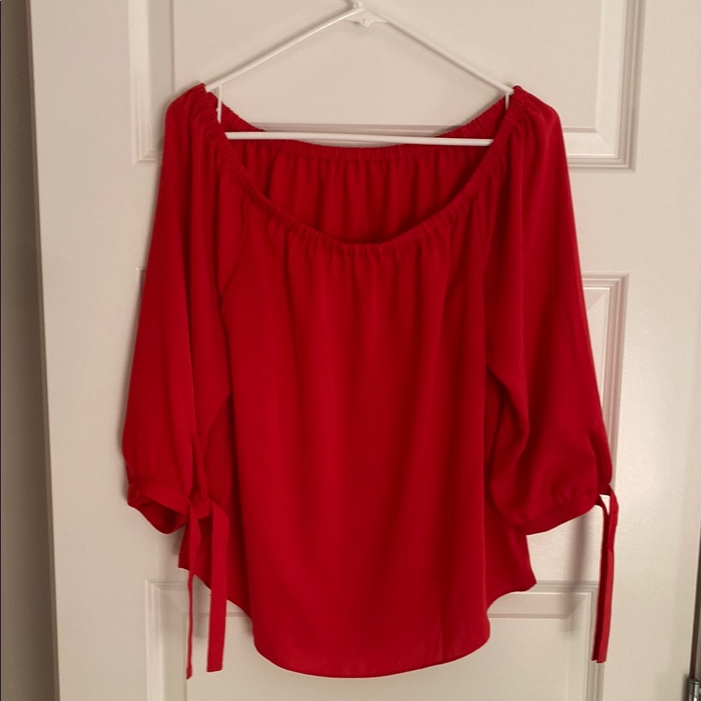 J.Crew Red Off-Shoulder Women's Top